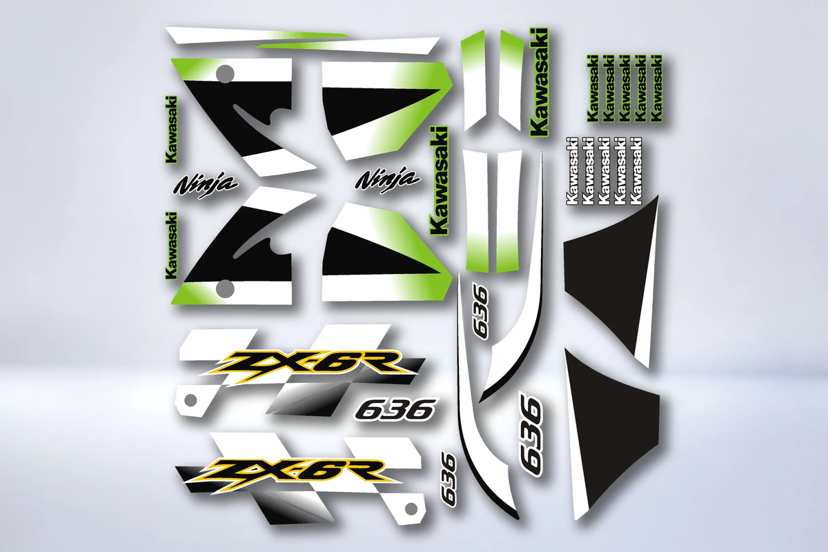 Kit grafiche KAWASAKI NINJA ZX-6R 2002 - ORIGINALE