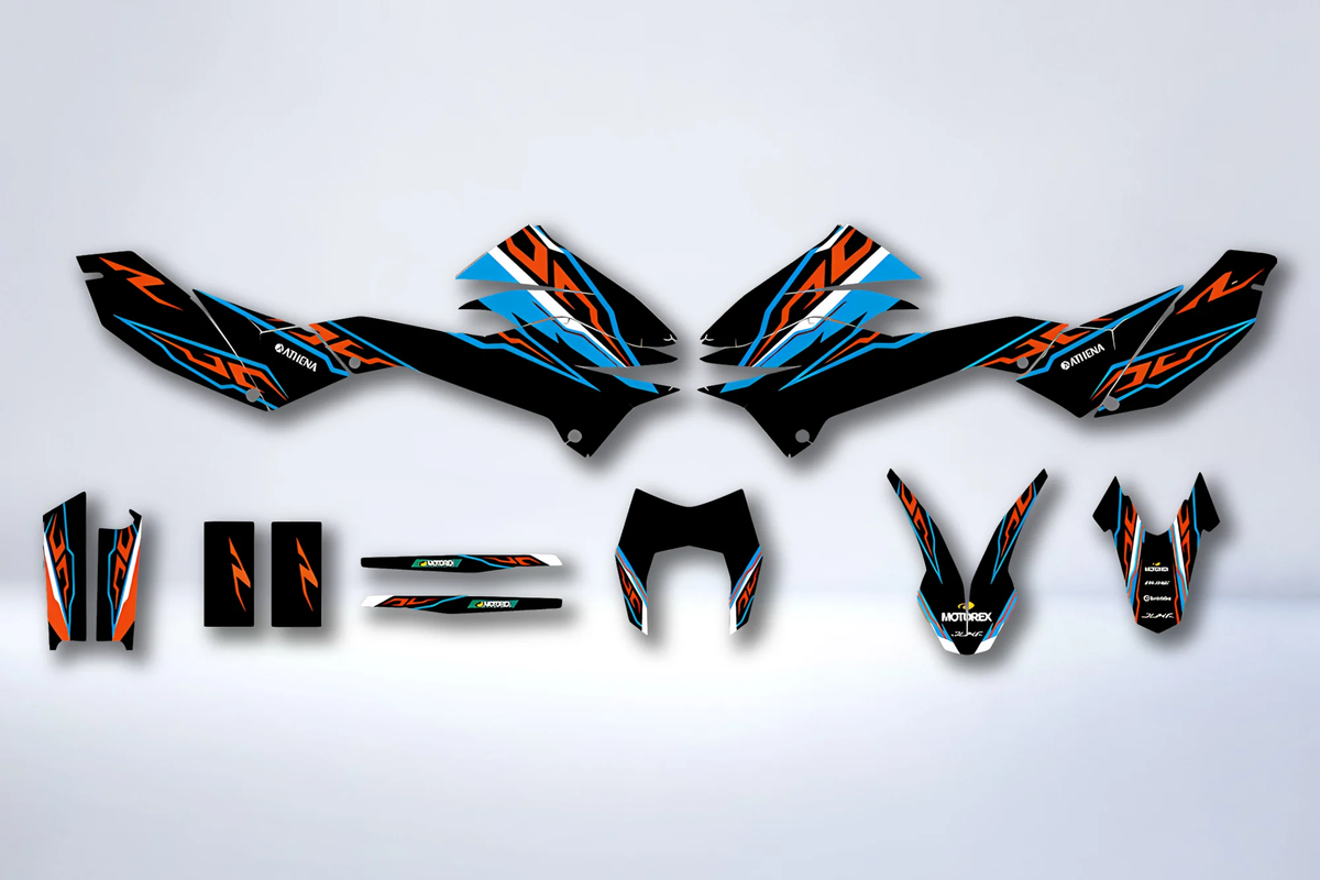 Kit de adhesivos KTM 690 SMCR 2012-2018 - AZUL NARANJA