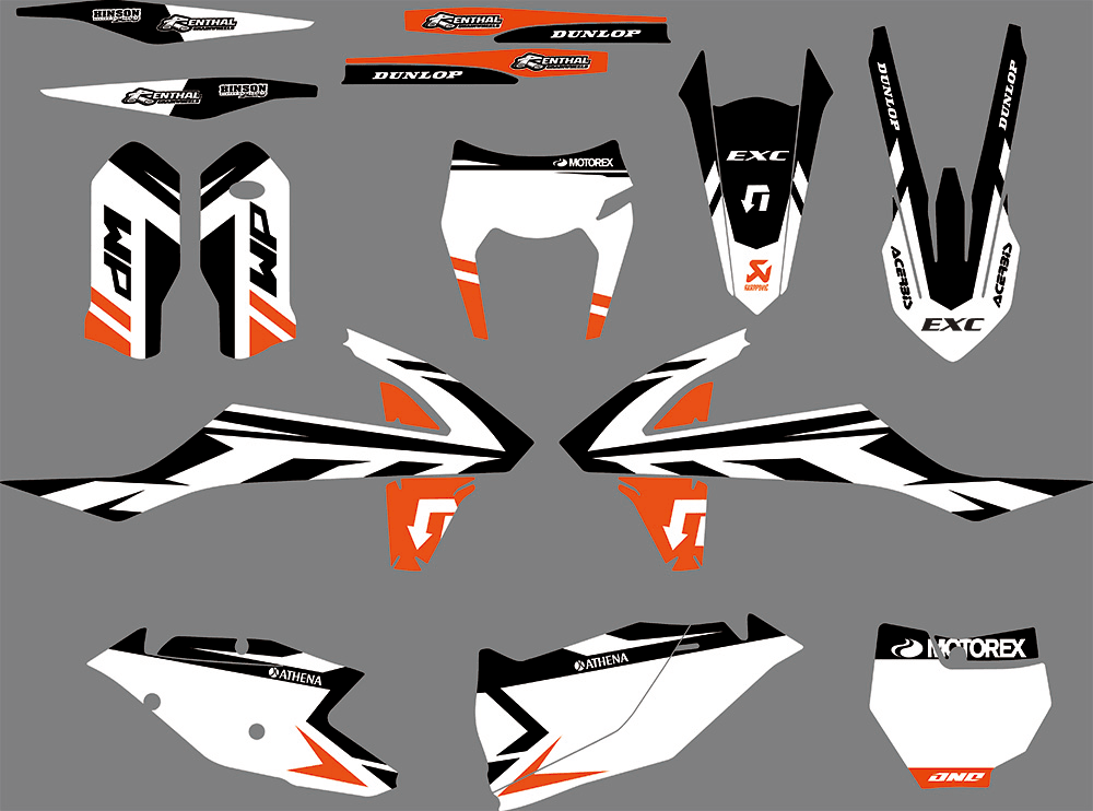 kit grafiche KTM EXC EXC-F SX SX-F 2016-2019 - BIANCO ARANCIONE
