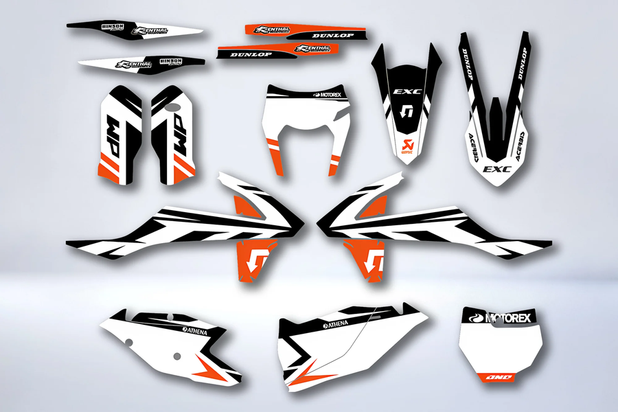 Kit Déco KTM EXC EXC-F SX SX-F 2016-2019 - WHITE ORANGE