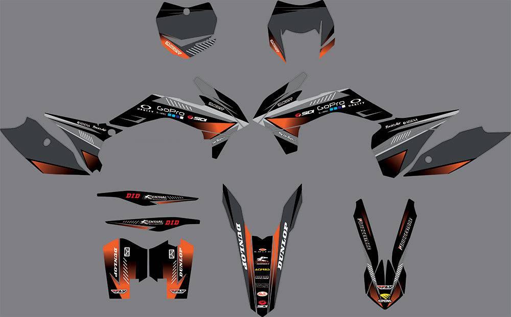 graphics kit KTM EXC EXC-F SX SX-F 2013-2016 - BLACK FACTORY