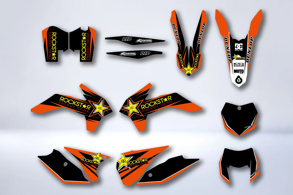 Graphics kit KTM EXC EXC-F SX SX-F 2013-2016 - ORANGE ROCKSTAR