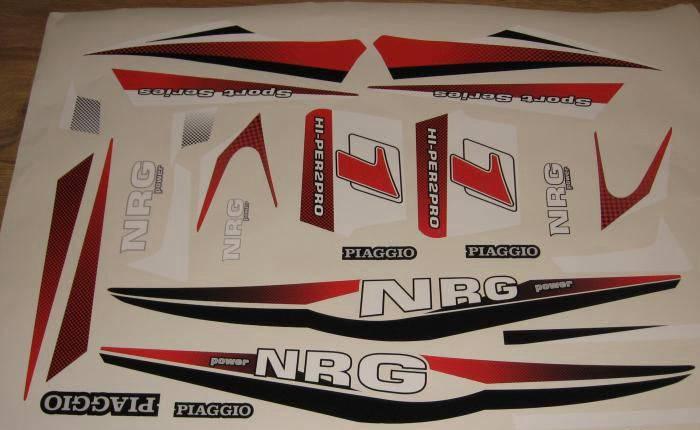 Dekor-Kit Piaggio NRG WHITE RED