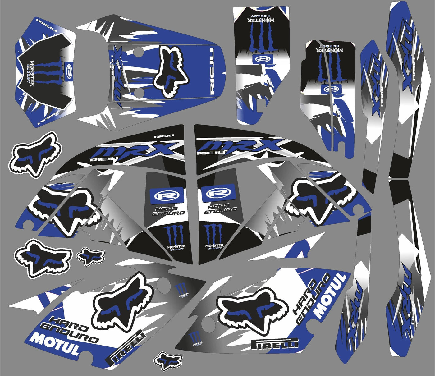 kit gráfico RIEJU SMX / MRX - AZUL FOX