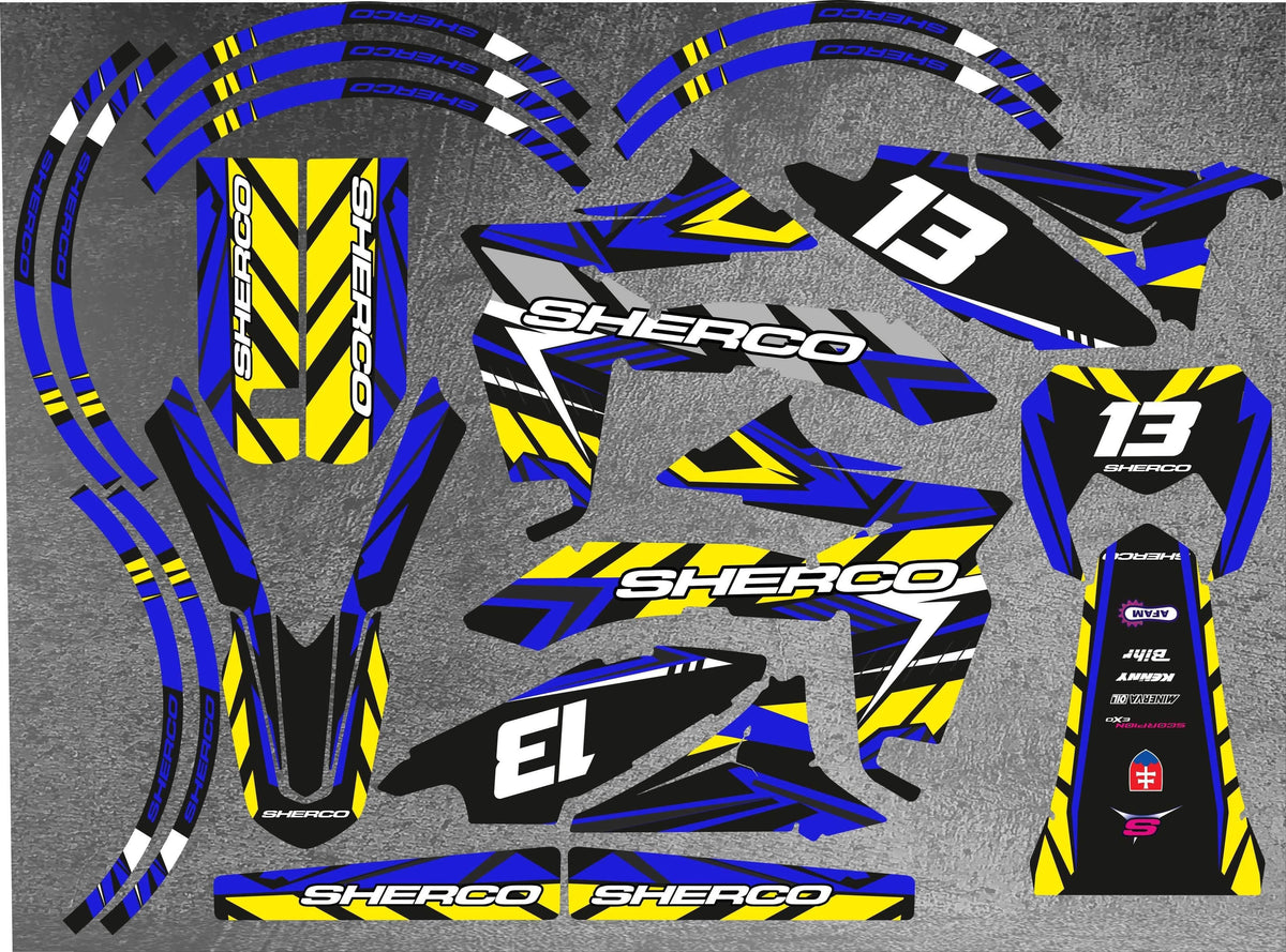 Kit Déco Sherco SE-R SM-R 50cc - BLUE YELLOW