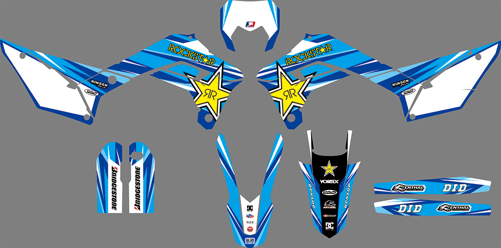 kit gráfico Sherco SE SEF 2017-2024 - ROCKSTAR AZUL