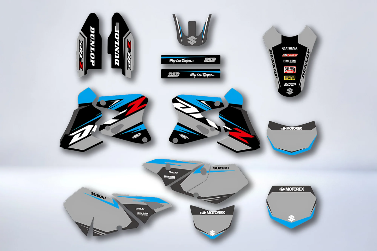 Kit de adhesivos SUZUKI DRZ 400 AZUL ROJO