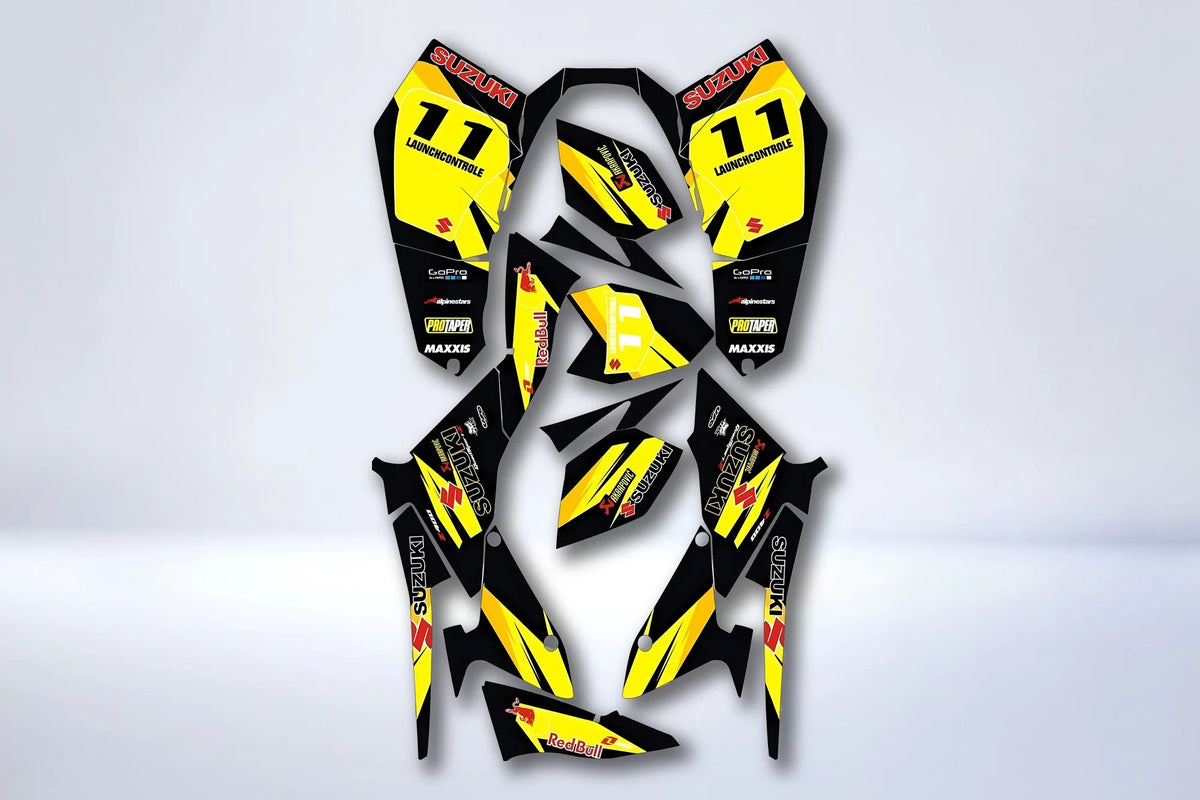 Kit autocolantes SUZUKI LTZ 400 2009-2015 - ORIGINE BLACK YELLOW (modelo injeção)