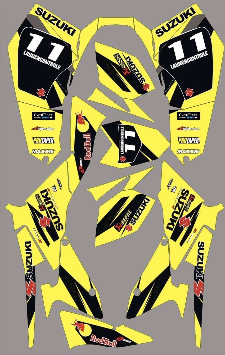 Kit Déco SUZUKI LTZ 400 2009-2015 - ORIGINE YELLOW BLACK (modèle injection)