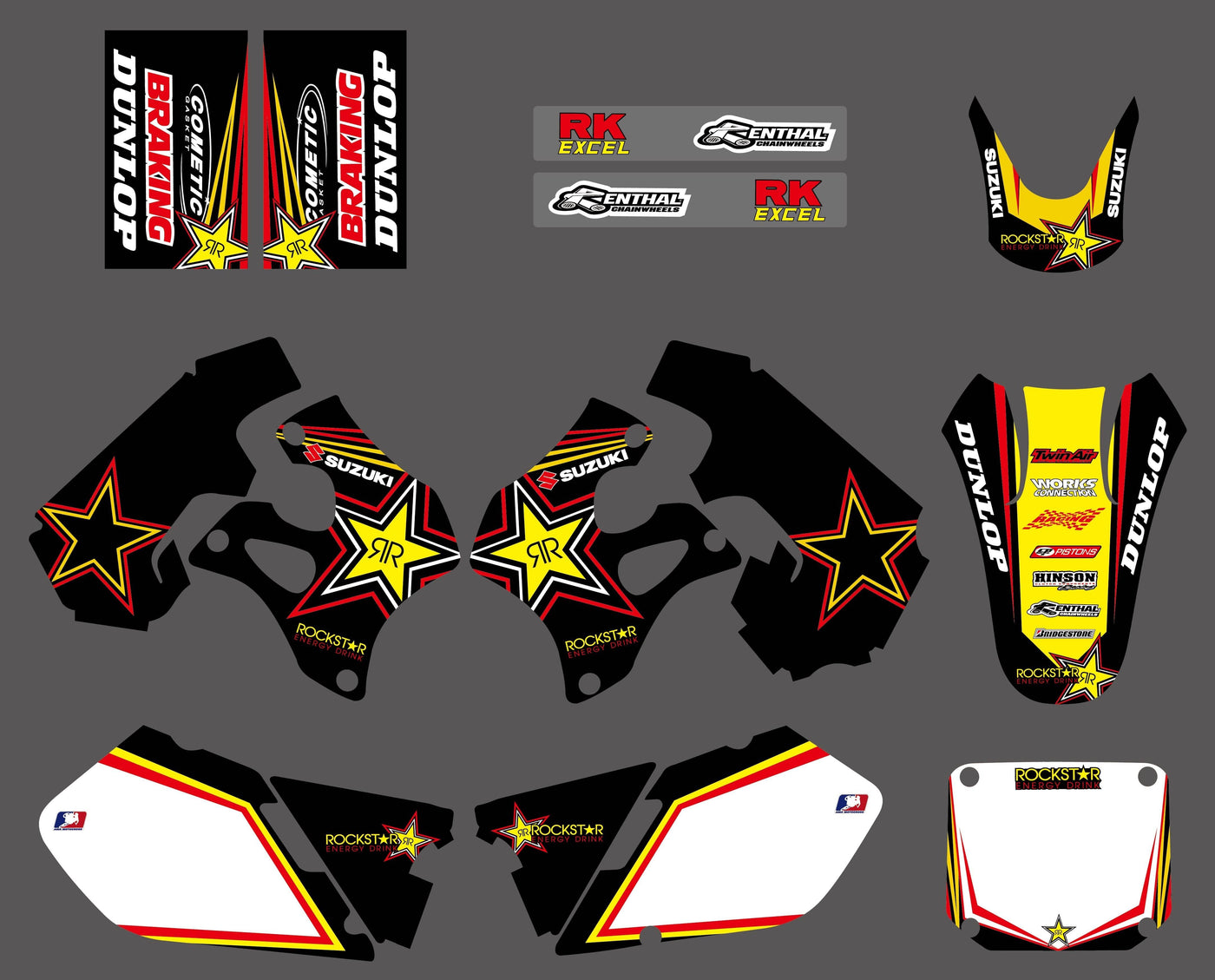Kit Déco SUZUKI RM 125-250 1996-1998 - ROCKSTAR #2