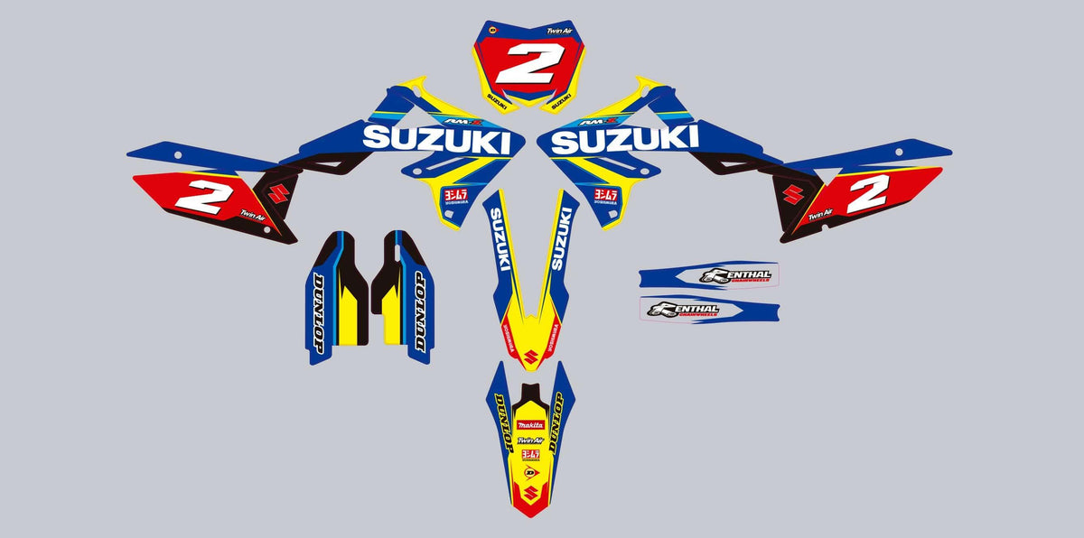 graphics kit SUZUKI RM-Z 450 2018-2025 & RM-Z 250 2019-2023 - BLUE YELLOW
