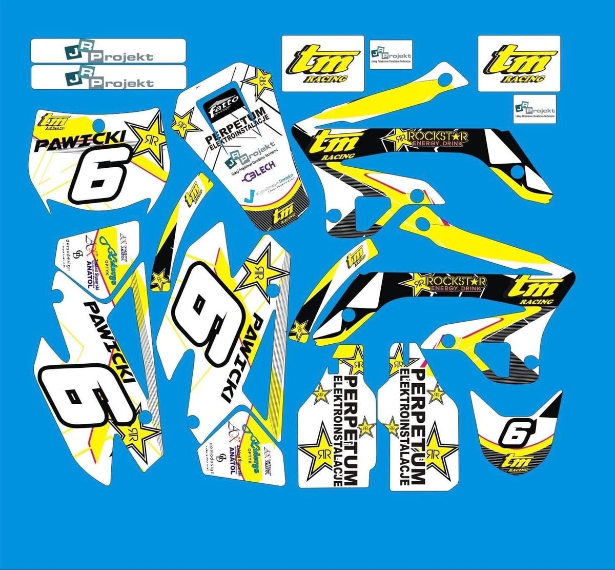 Dekor-Kit TM Racing EN 125-250-300-450 2008-2014 - GELB