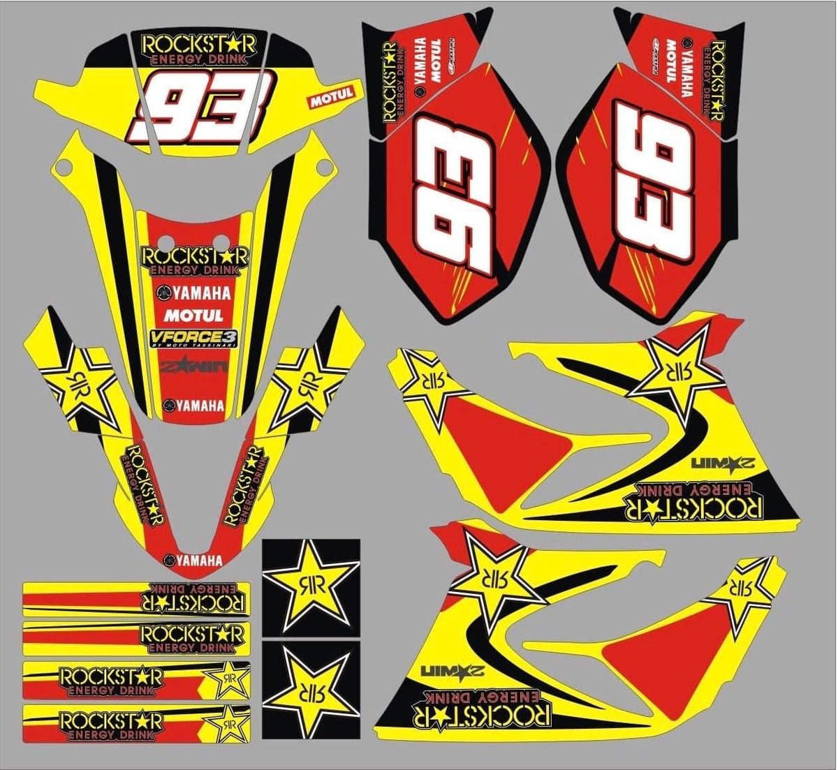 kit gráfico Yamaha DT 50 2003-2020 - ROCKSTAR ROJO