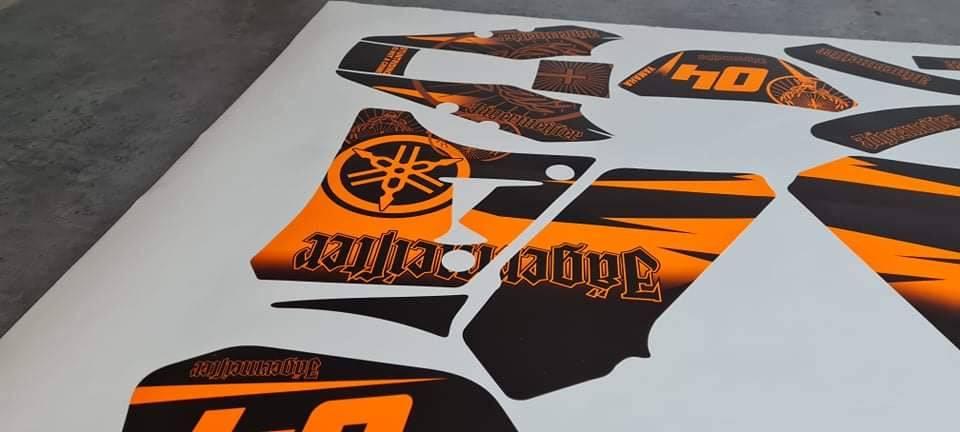 Kit Déco Yamaha DTR 125 1992-2003 JAGERMEISTER ORANGE (FLUO en option)
