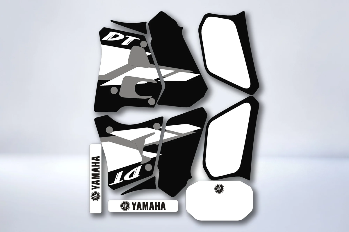 Graphics kit Yamaha DTR DTRE 125 1992-2003 B&W