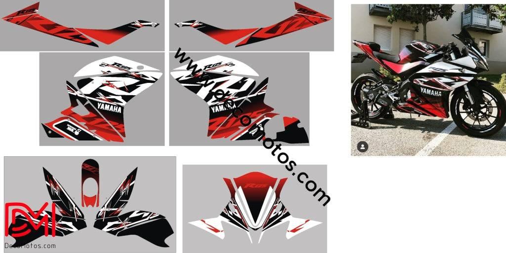 Dekorationskit YAMAHA YZF R125 2008-2018 - ROT