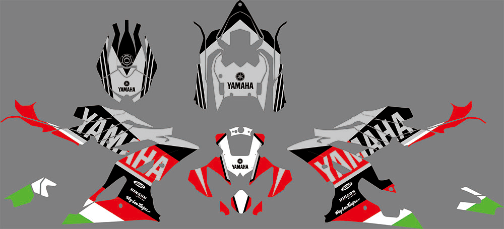 Kit Déco YAMAHA YZF R6 2008-2016 - RED GREEN