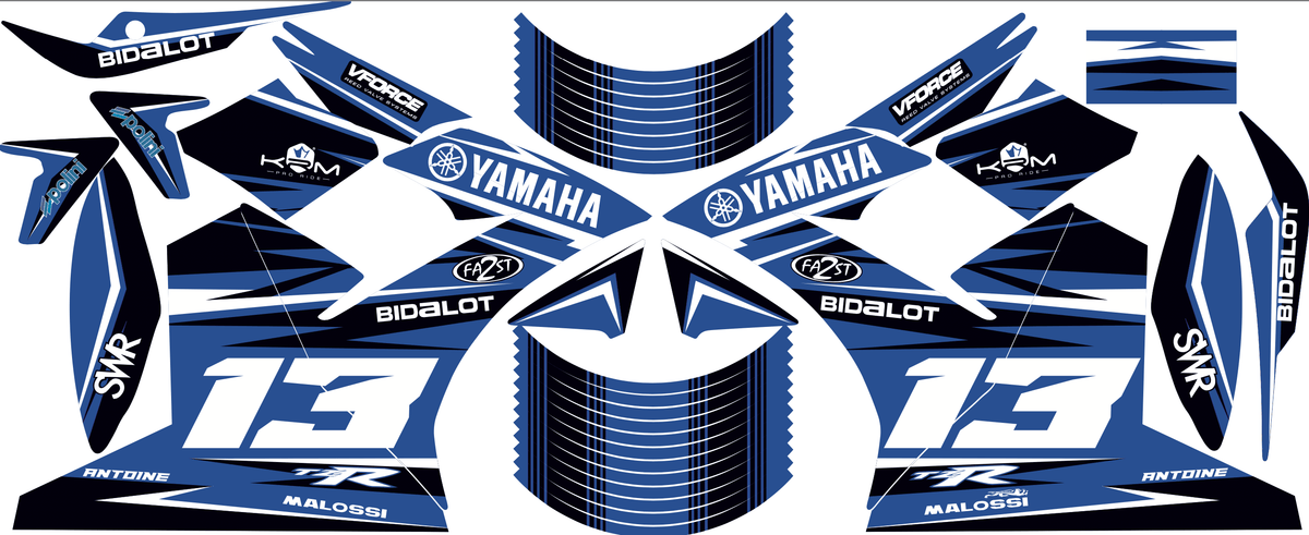 Dekorationskit YAMAHA TZR nach 2002 - VOLLBLAU