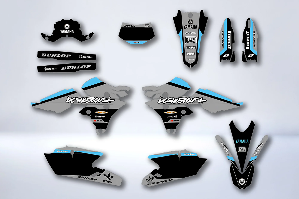 Kit grafiche YAMAHA WRF 250-450 2015-2018 GRIGIO AZZURRO CIELO