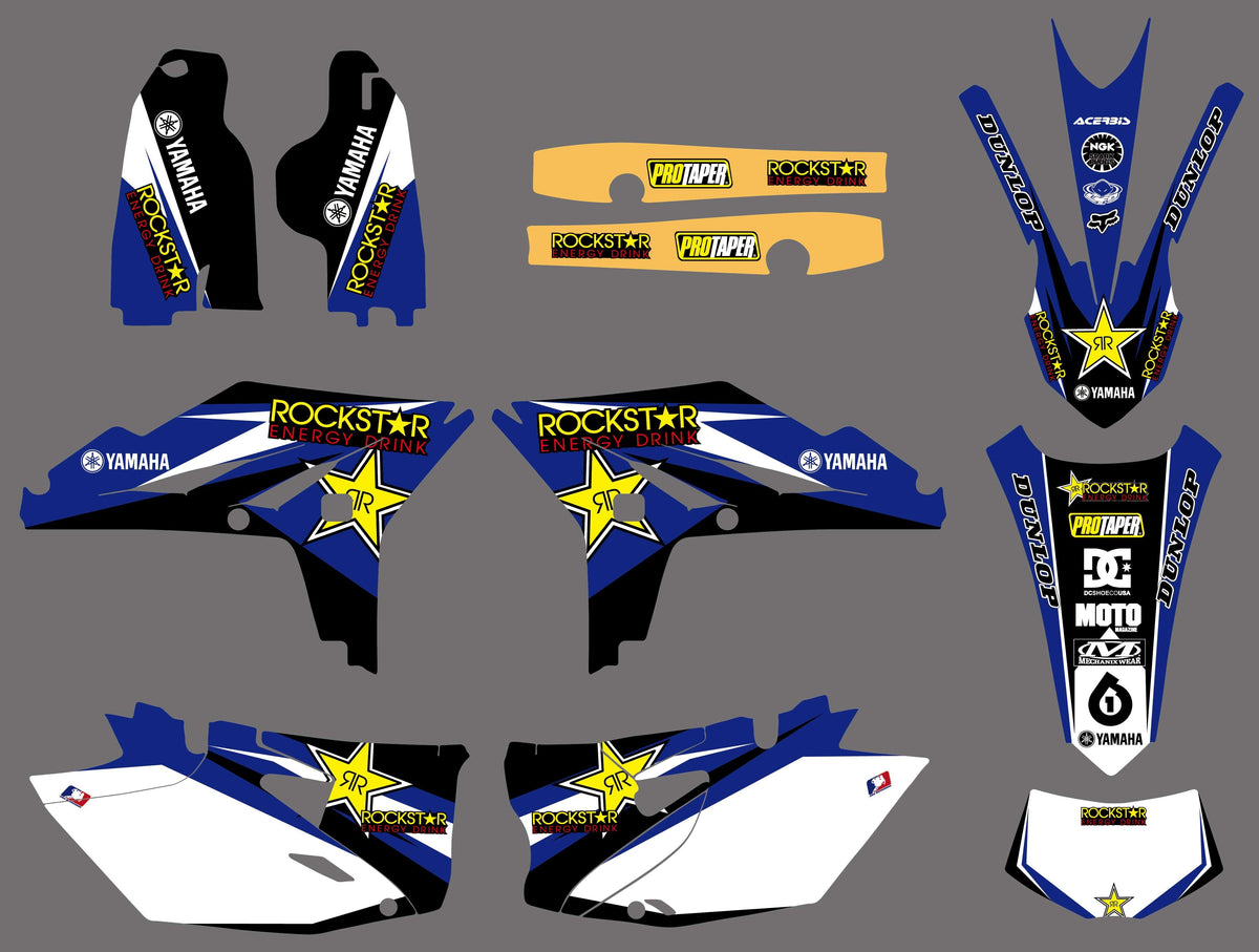 Dekorationskit YAMAHA WRF 450 2012-2015 ROCKSTAR BLAU