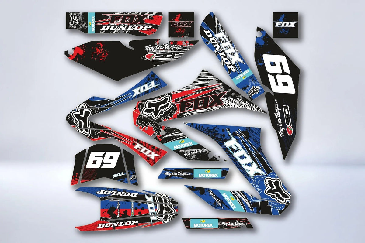 Kit de adhesivos YAMAHA WRR WRX 125 - FOX BLUE RED