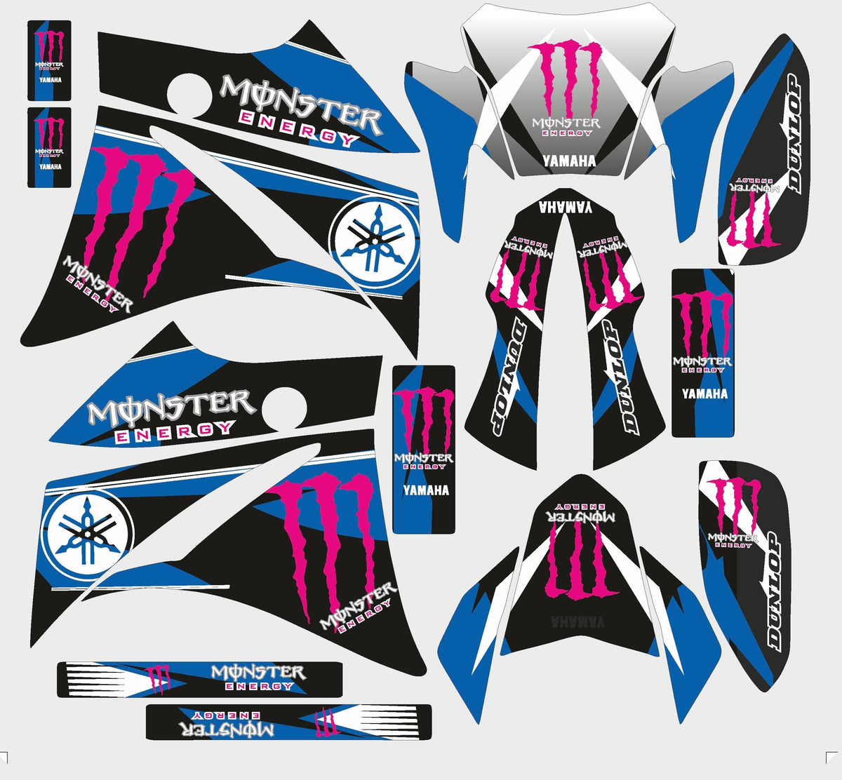 Kit déco BLUE PINK MONSTER - YAMAHA XT 660 AVANT 2006