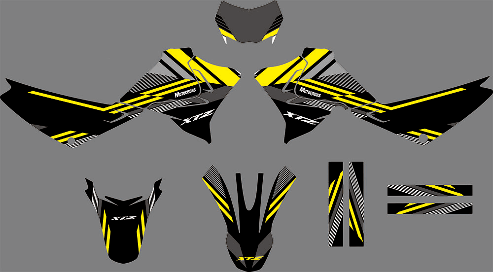Kit Déco YAMAHA XTZ 125 - GREY YELLOW