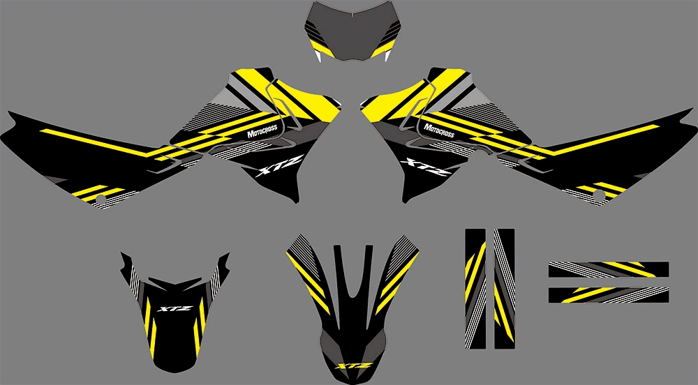 Kit Déco YAMAHA XTZ 125 - GREY YELLOW
