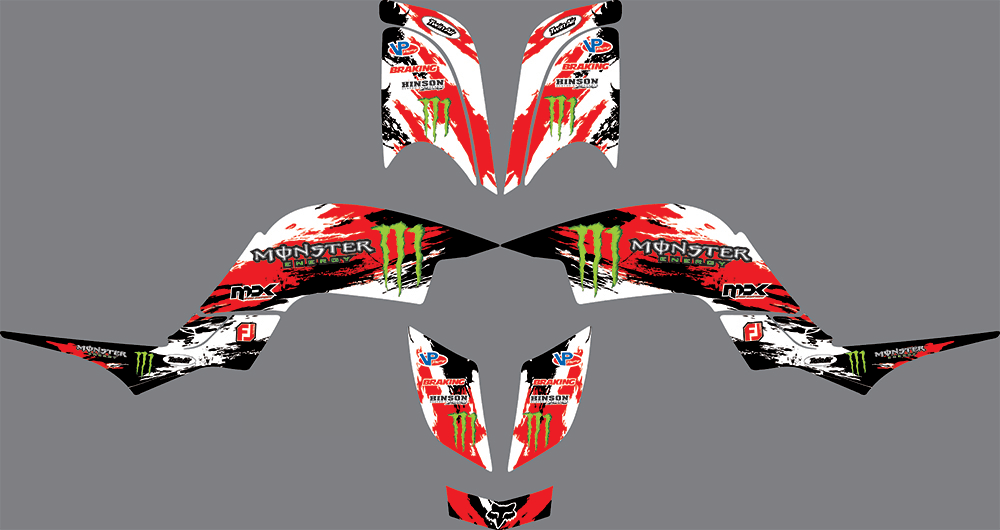 Kit déco Yamaha YFM 660 RAPTOR - MONSTER RED 2