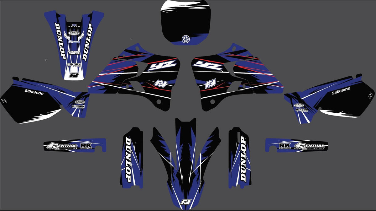 Dekor-Kit YAMAHA YZ 125-250 1996-2001 FACTORY SCHWARZ