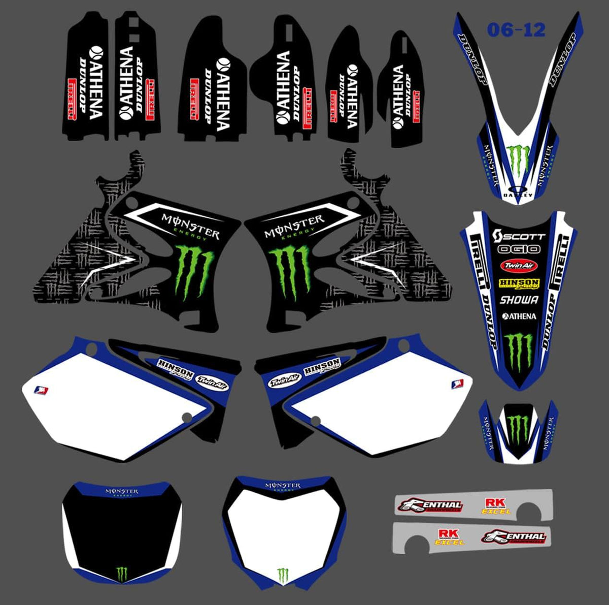 Kit déco YAMAHA YZ 125-250 2002-2014 BLACK MONSTER