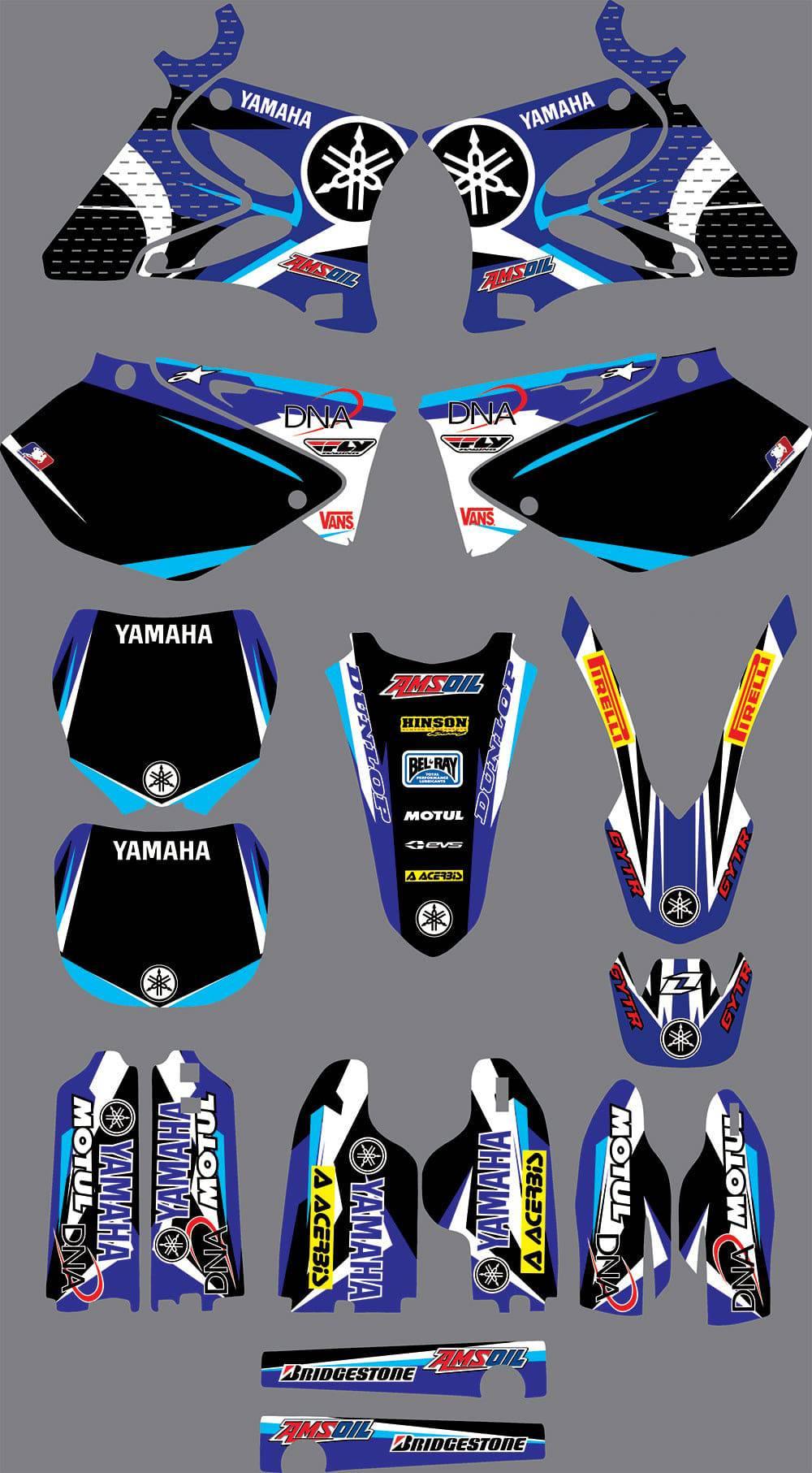 Kit déco YAMAHA YZ 125-250 2002-2014 - BLUE FACTORY