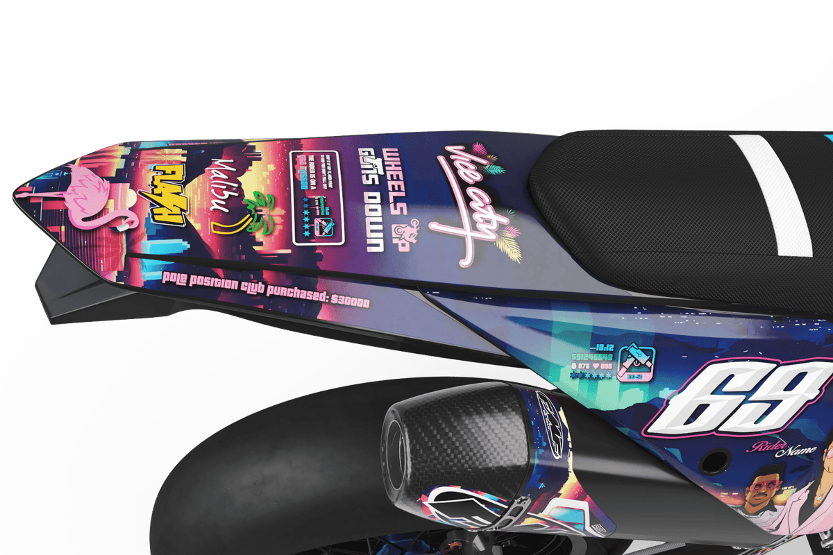 Kit déco YAMAHA YZ/YZF/WR/WRF/TTR/DTR/DTX/XT 660 - VICE CITY