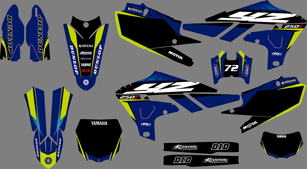 Kit Déco YAMAHA YZF 250 ( 2019-2021 ) / 450 ( 2018-2022 ) - YELLOW BLUE