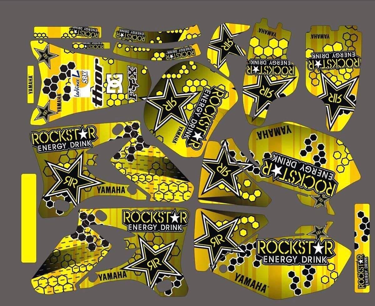 Kit Déco YAMAHA YZF 250-450 2003-2005 - ROCKSTAR YELLOW