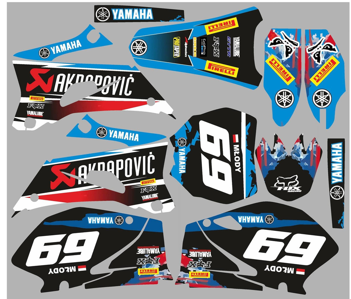 graphics kit YAMAHA YZF 250-450 2006-2009 BLUE RED AKRA