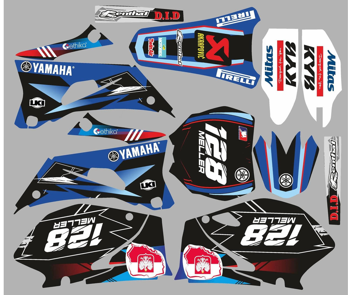 graphics kit YAMAHA YZF 250-450 2006-2009 BLUE RED V2
