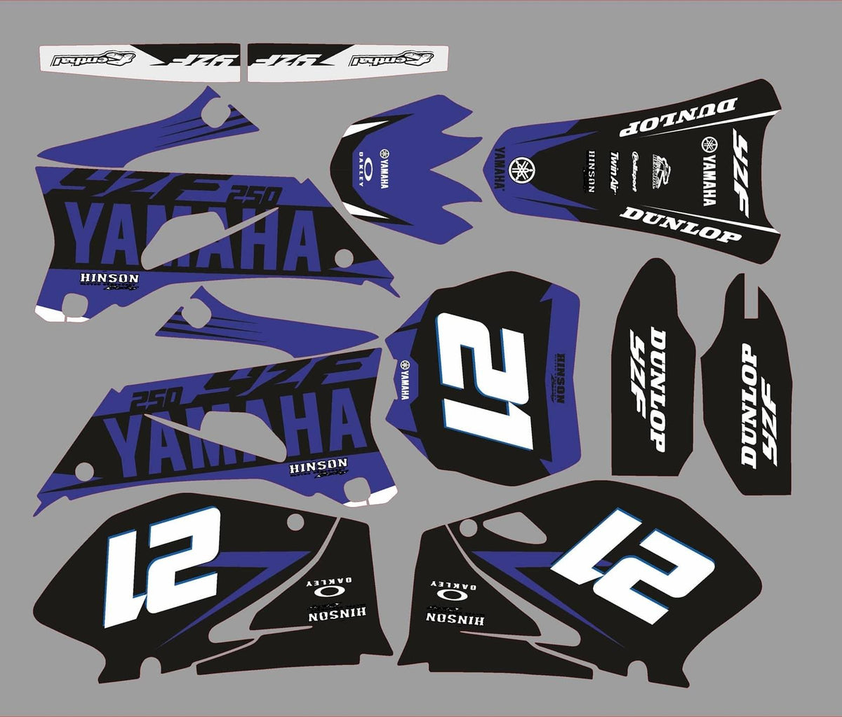 kit grafiche YAMAHA YZF 250-450 2006-2009 BLU SEMPLICE