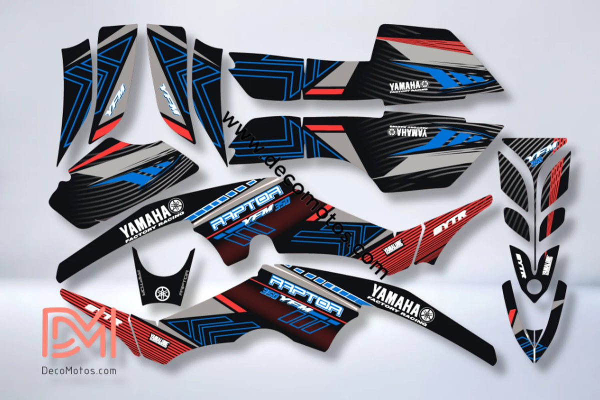 Kit déco Yamaha YFM 350 Raptor - BLACK ORIGINAL