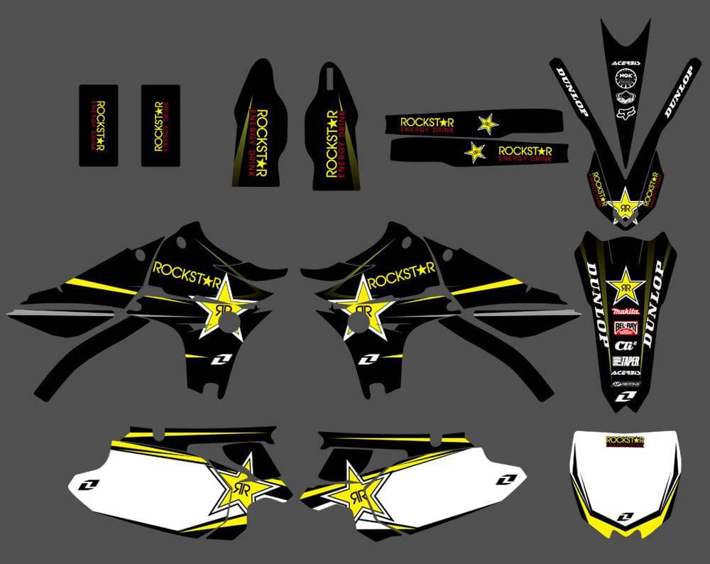 Kit Déco YAMAHA YZF 450 2010-2013 - ROCKSTAR YELLOW