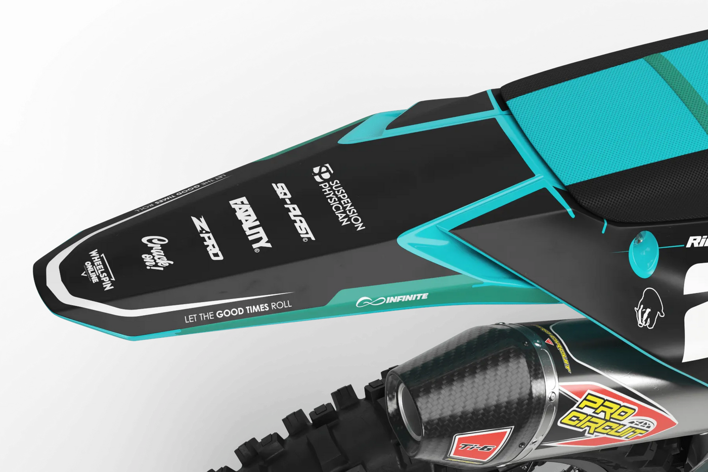 Kit Déco Kawasaki KXF 250 2025 & KXF 450 2024-2025 - Turquoise