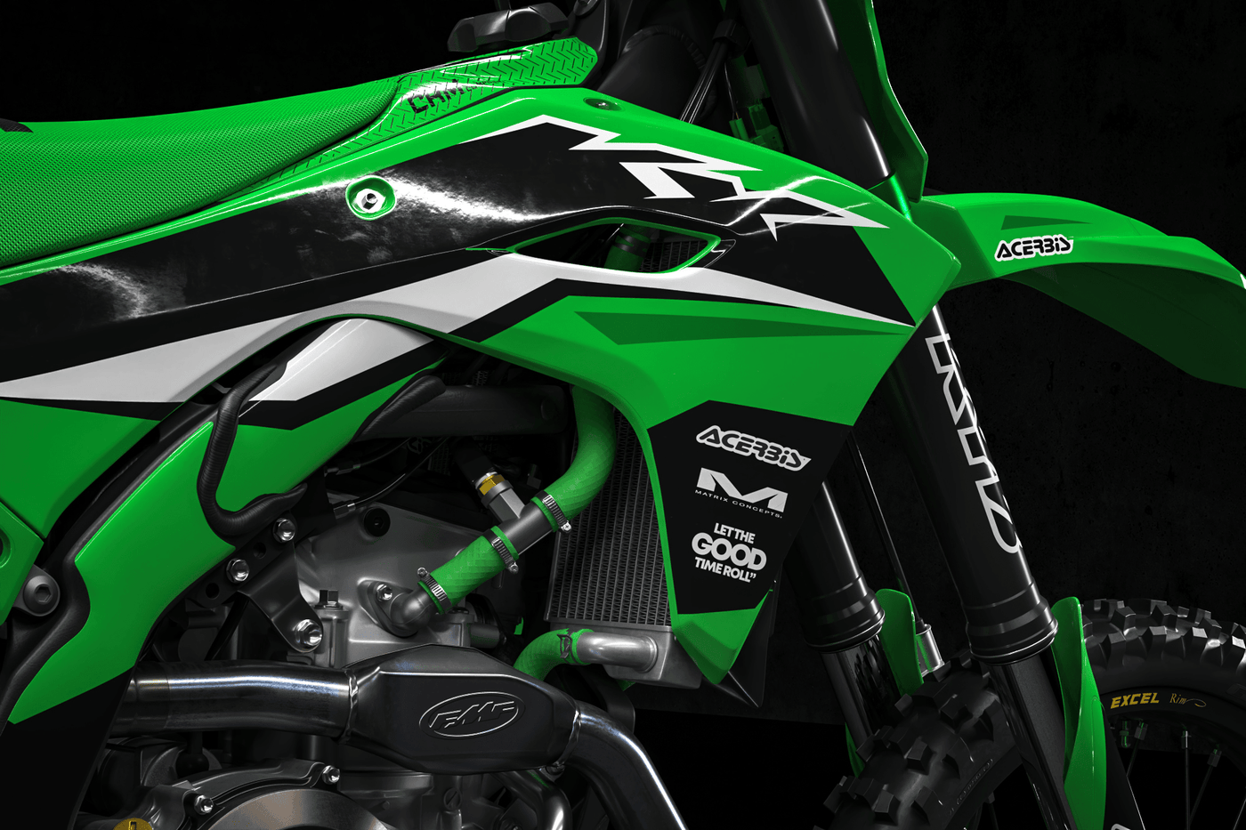 Dekor-Kit KAWASAKI KXF 250 2025 & KXF 450 2024-2025 - Greenvibe