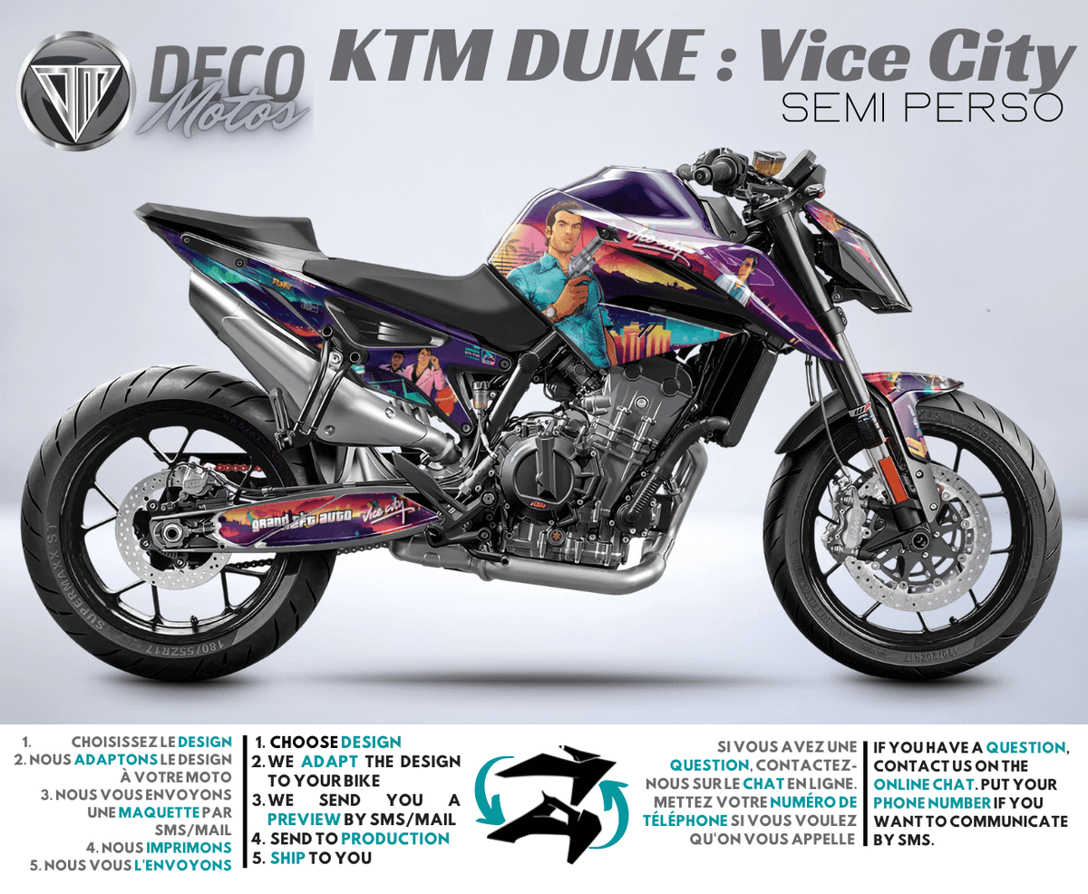 VICE CITY - Semi-Custom KTM DUKE graphics kit