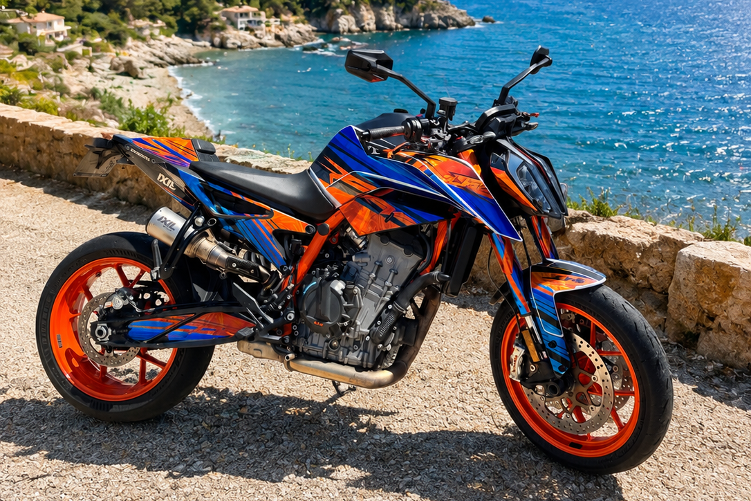 Kit grafiche KTM 790/890 DUKE R - BLUE ORANGE (cromo opzionale)