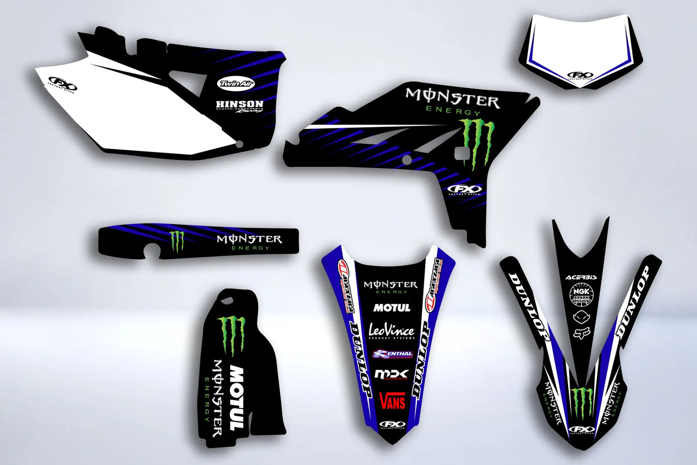 Kit de decoración YAMAHA WRF 450 2012-2015 - MONSTER AZUL