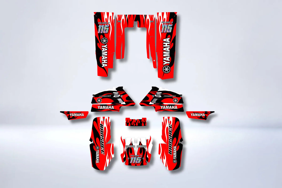 Kit Déco YAMAHA Banshee 350 - RED FLAMME