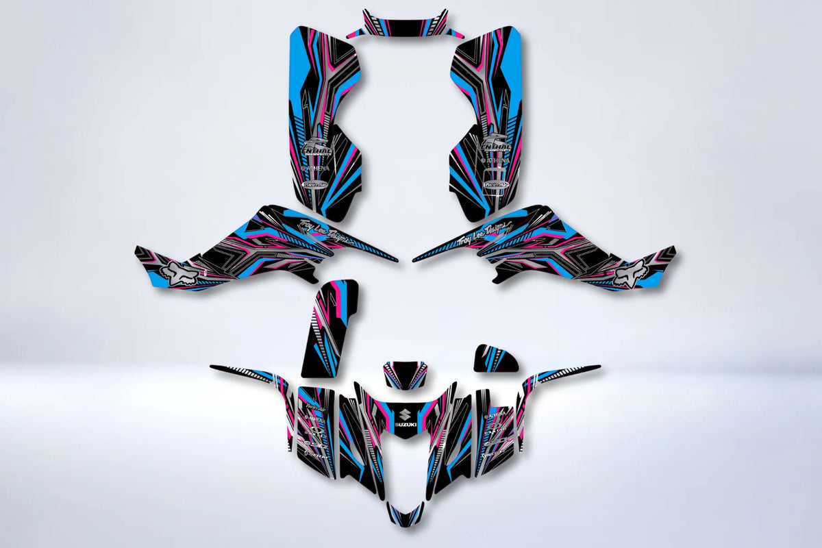 graphics kit FOX PINK - SUZUKI LTZ 400 2003-2008 (carburetor model)