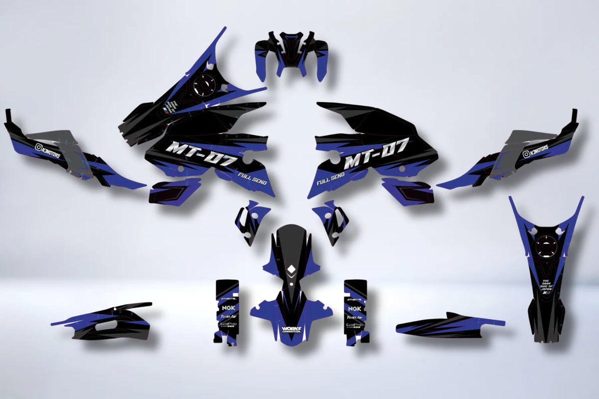Dekor-Kit Yamaha MT 07 2021-2024 - PETROLBLAU
