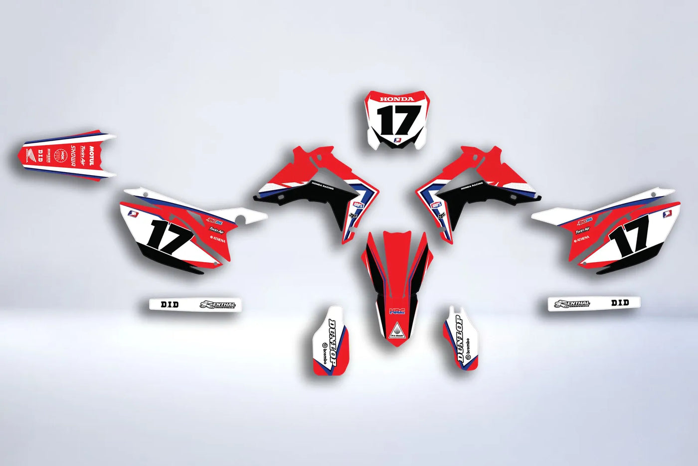 Kit déco HONDA CRF 450 2017-2020 CRF 250 2018-2021 - RED BLUE