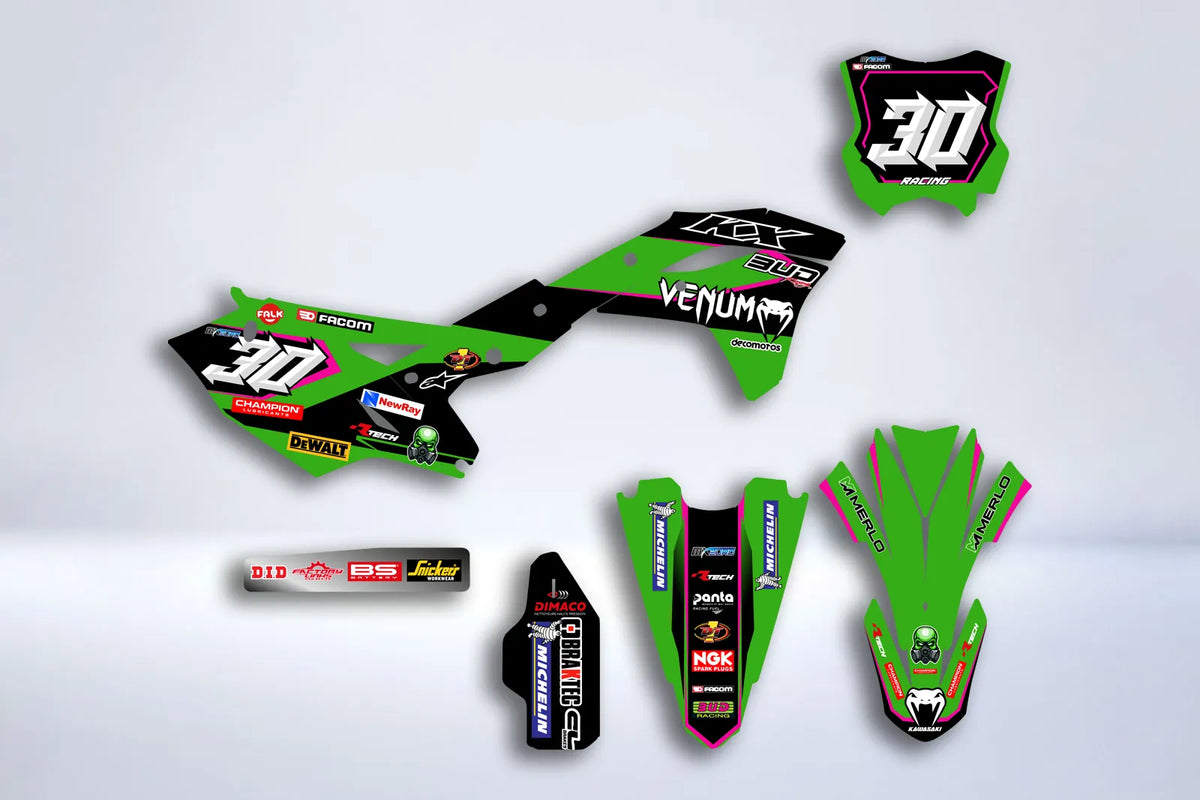 Kit déco KAWASAKI KXF 250 2017-2020 - VENUM GREEN